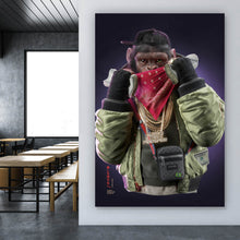 Lade das Bild in den Galerie-Viewer, Spannrahmenbild Gangster Affe No.1 Digital Art Hochformat
