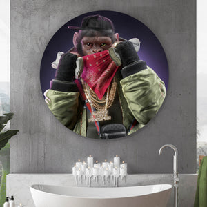 Aluminiumbild gebürstet Gangster Affe No.1 Digital Art Kreis