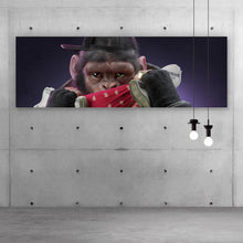 Lade das Bild in den Galerie-Viewer, Aluminiumbild gebürstet Gangster Affe No.1 Digital Art Panorama
