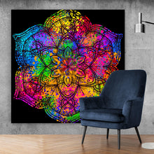 Lade das Bild in den Galerie-Viewer, Acrylglasbild Psychedelisches Mandala Quadrat
