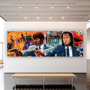 Spannrahmenbild Pulp King and Legend Pop Art Panorama