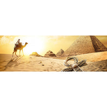 Lade das Bild in den Galerie-Viewer, Aluminiumbild gebürstet Pyramiden in Ägypten Panorama
