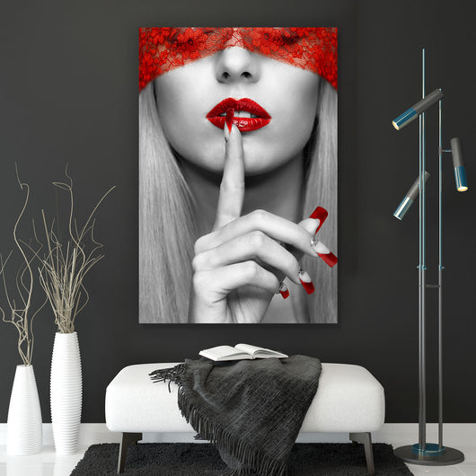 Acrylglasbild Red Lady Hochformat