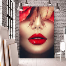 Lade das Bild in den Galerie-Viewer, Aluminiumbild gebürstet Red Lips Hochformat
