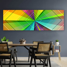 Lade das Bild in den Galerie-Viewer, Aluminiumbild gebürstet Regenbogen Raute Panorama
