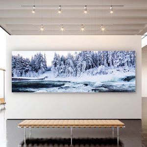 Poster Reissender Winter Fluss Panorama