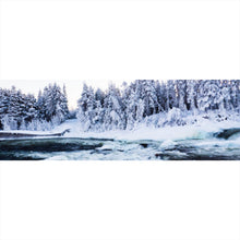 Lade das Bild in den Galerie-Viewer, Spannrahmenbild Reissender Winter Fluss Panorama
