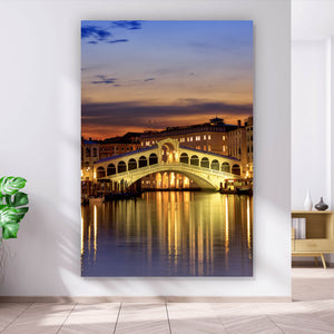 Aluminiumbild Rialtobrücke in Venedig Hochformat