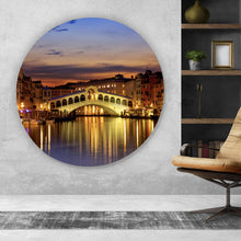 Lade das Bild in den Galerie-Viewer, Aluminiumbild gebürstet Rialtobrücke in Venedig Kreis
