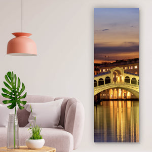 Leinwandbild Rialtobrücke in Venedig Panorama Hoch