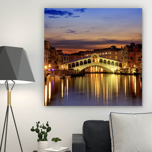 Poster Rialtobrücke in Venedig Quadrat