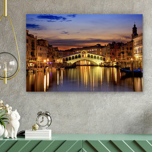 Spannrahmenbild Rialtobrücke in Venedig Querformat