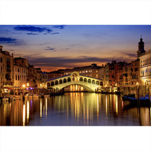Lade das Bild in den Galerie-Viewer, Aluminiumbild gebürstet Rialtobrücke in Venedig Querformat
