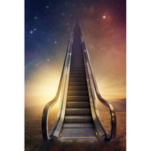 Lade das Bild in den Galerie-Viewer, Aluminiumbild gebürstet Rolltreppe zum Himmel Hochformat
