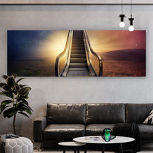 Lade das Bild in den Galerie-Viewer, Aluminiumbild gebürstet Rolltreppe zum Himmel Panorama
