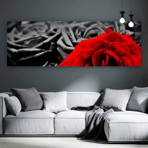 Spannrahmenbild Romantische Rosen Panorama