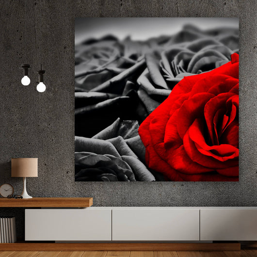 Spannrahmenbild Romantische Rosen Quadrat