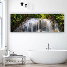Lade das Bild in den Galerie-Viewer, Aluminiumbild gebürstet Romantischer Wasserfall Panorama
