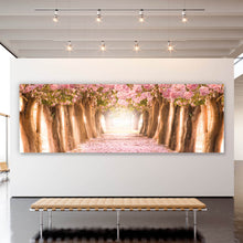 Lade das Bild in den Galerie-Viewer, Aluminiumbild Rosa Allee im Frühjahr Panorama

