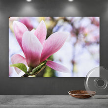Lade das Bild in den Galerie-Viewer, Leinwandbild Rosa Magnolienblüte Querformat
