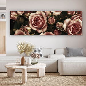 Aluminiumbild gebürstet Rosenbund Rosa Panorama