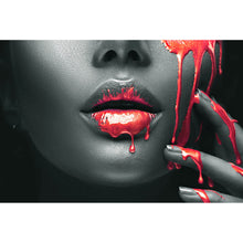 Lade das Bild in den Galerie-Viewer, Aluminiumbild Rote Lippen Querformat
