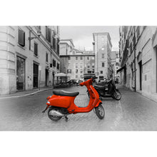 Lade das Bild in den Galerie-Viewer, Spannrahmenbild Roter Roller in Rom Querformat
