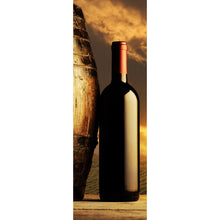 Lade das Bild in den Galerie-Viewer, Leinwandbild Rotweinflasche bei Sonnenuntergang Panorama Hoch
