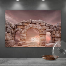 Lade das Bild in den Galerie-Viewer, Aluminiumbild gebürstet Ruine der alten Tempel Türkei Querformat
