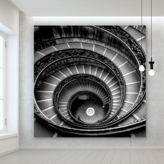 Acrylglasbild Rustikale Treppe Quadrat
