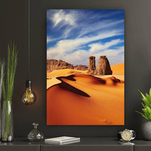 Lade das Bild in den Galerie-Viewer, Aluminiumbild Sanddünen in der Sahara Hochformat
