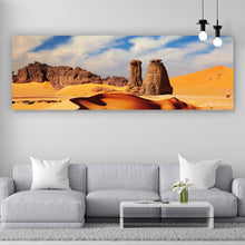 Lade das Bild in den Galerie-Viewer, Aluminiumbild gebürstet Sanddünen in der Sahara Panorama
