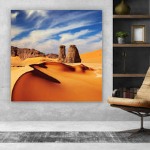 Lade das Bild in den Galerie-Viewer, Spannrahmenbild Sanddünen in der Sahara Quadrat
