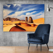 Lade das Bild in den Galerie-Viewer, Spannrahmenbild Sanddünen in der Sahara Querformat
