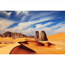 Lade das Bild in den Galerie-Viewer, Leinwandbild Sanddünen in der Sahara Querformat
