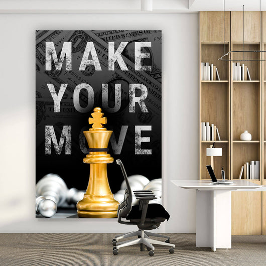Poster Schachfigur Make Your Move Hochformat