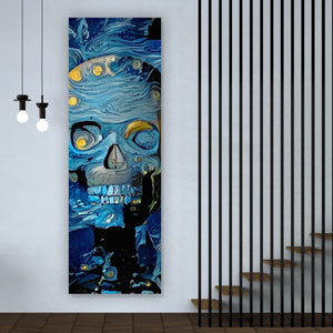 Poster Schädel in Van Gogh Stil Panorama Hoch