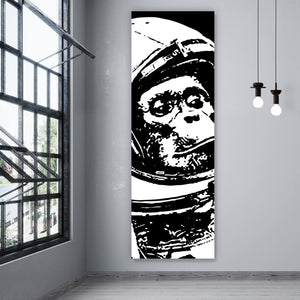 Aluminiumbild gebürstet Affe im Weltraum Panorama Hoch