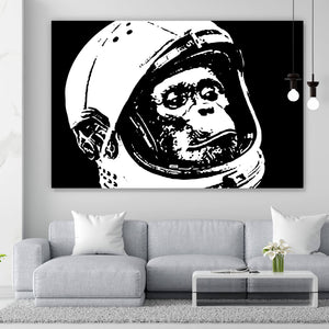 Leinwandbild Affe im Weltraum Querformat