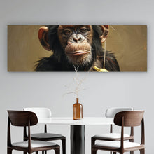 Lade das Bild in den Galerie-Viewer, Poster Schimpanse mit Luftballons und Banane Panorama
