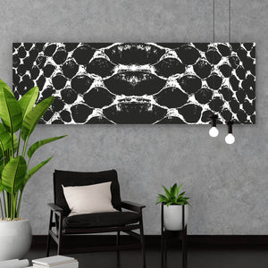 Aluminiumbild Schlangenhaut Muster Schwarz Weiß Panorama