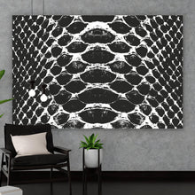 Lade das Bild in den Galerie-Viewer, Aluminiumbild Schlangenhaut Muster Schwarz Weiß Querformat
