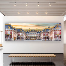 Lade das Bild in den Galerie-Viewer, Spannrahmenbild Schloss Versailles bei Sonnenuntergang Panorama
