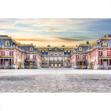 Lade das Bild in den Galerie-Viewer, Leinwandbild Schloss Versailles bei Sonnenuntergang Querformat
