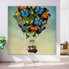 Lade das Bild in den Galerie-Viewer, Poster Schmetterling Heißluftballon Quadrat
