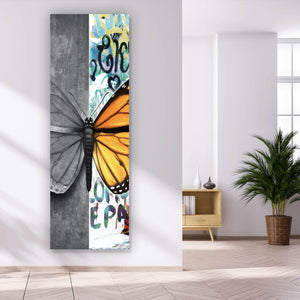 Aluminiumbild gebürstet Schmetterling Modern Art Panorama Hoch