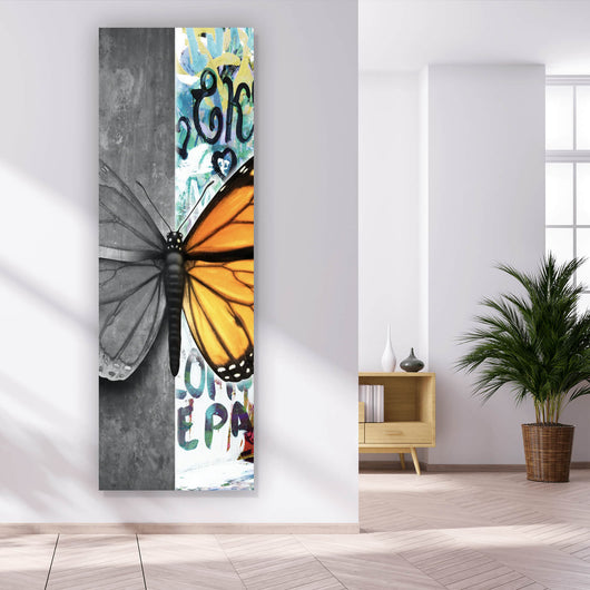 Leinwandbild Schmetterling Modern Art Panorama Hoch