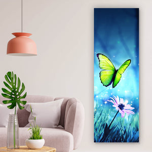 Poster Schmetterlinge im Zauberwald Panorama Hoch