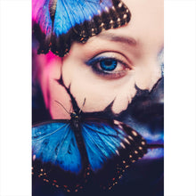 Lade das Bild in den Galerie-Viewer, Acrylglasbild La Catrina mit Schmetterlingen Hochformat
