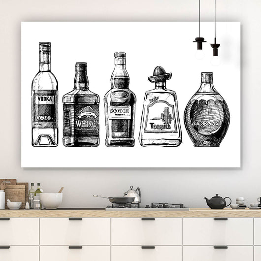 Poster Schnaps und Whiskey Querformat